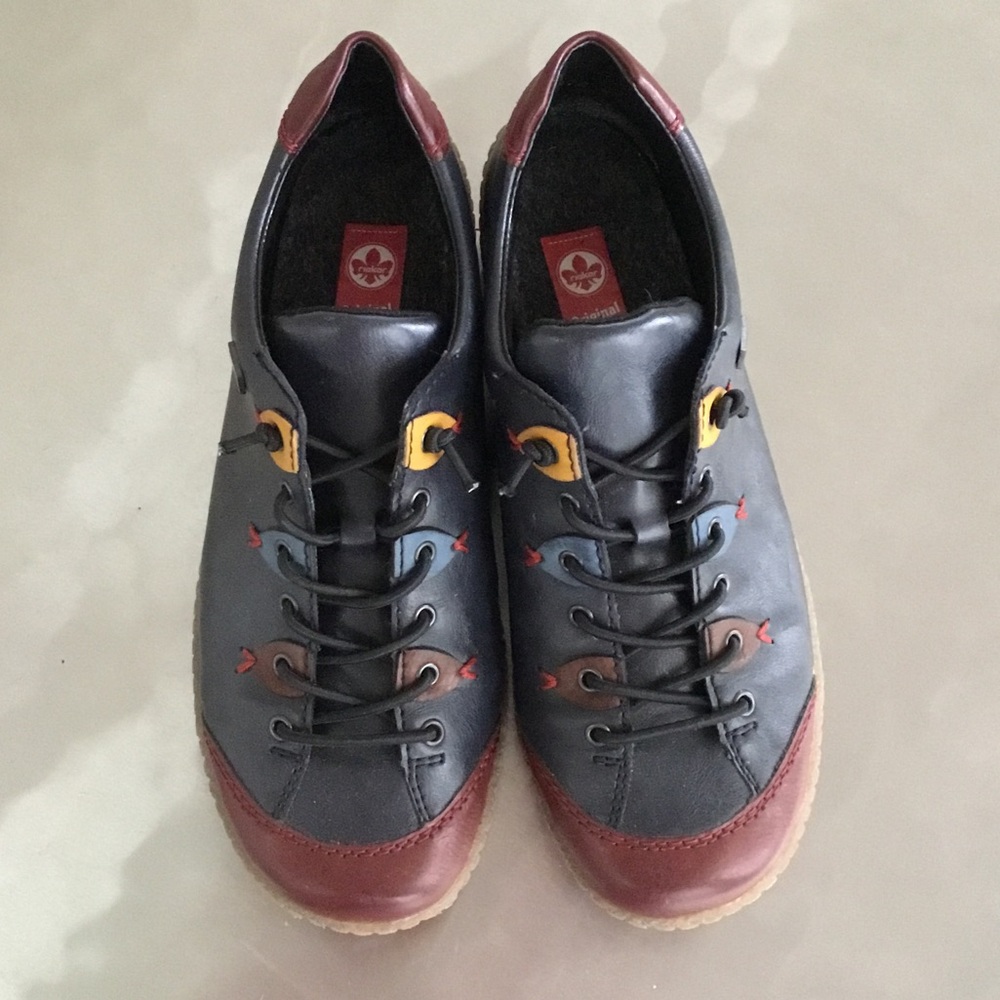 NWOB Multi colored leather Rieker slip ons